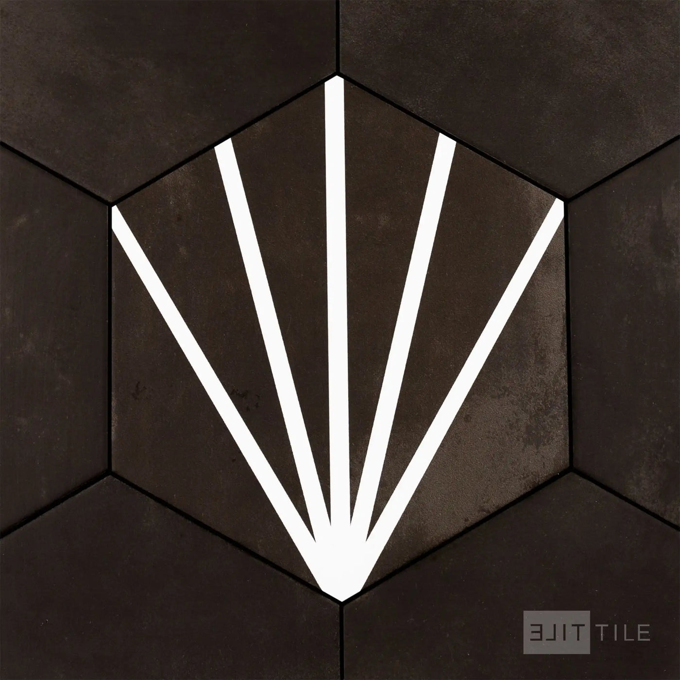 Meraki Even Porcelain Decorative Field Tile 8X9 Negro Matte