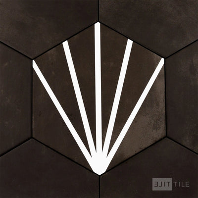 Meraki Even Porcelain Decorative Field Tile 8X9 Negro Matte