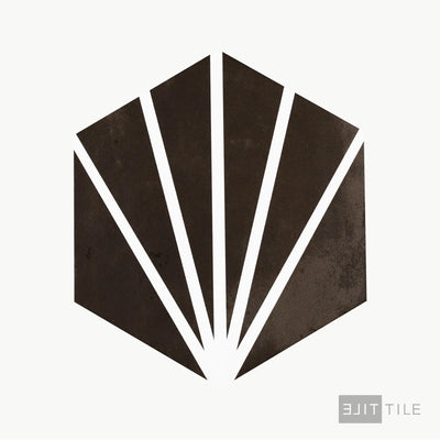 Meraki Even Porcelain Decorative Field Tile 8X9 Negro Matte