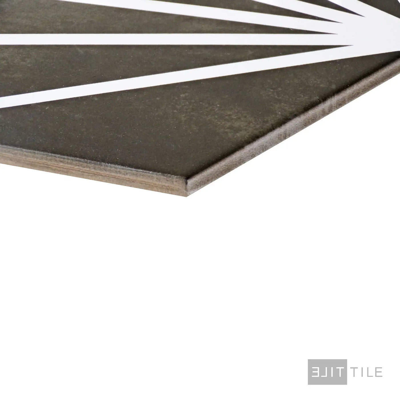 Meraki Even Porcelain Decorative Field Tile 8X9 Negro Matte