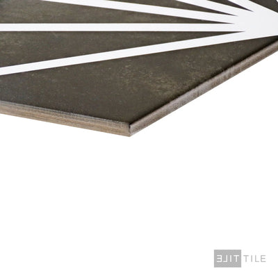 Meraki Even Porcelain Decorative Field Tile 8X9 Negro Matte