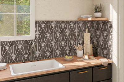 Meraki Even Porcelain Decorative Field Tile 8X9 Negro Matte