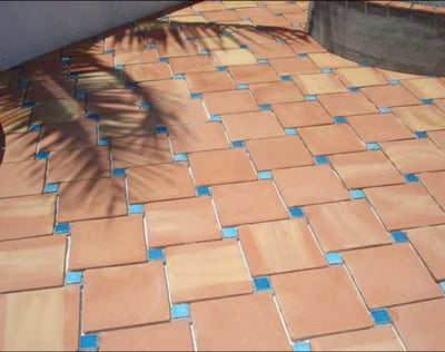 Saltillo Regular Square Edge Terracotta Paver 8X8 Salmon Natural