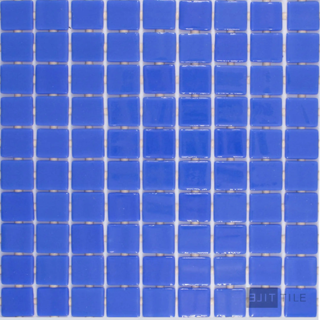 Lisa Pool Rated Square Glass Mosaic 12X18 Azul Celeste Glossy