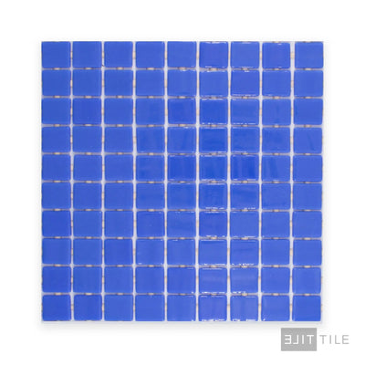 Lisa Pool Rated Square Glass Mosaic 12X18 Azul Celeste Glossy