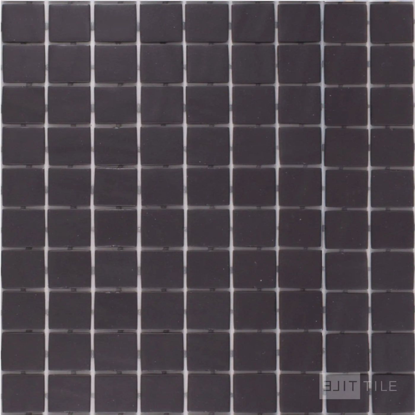 Natureglass Pool Rated Square Glass Mosaic 12X12 Malla Black Glossy
