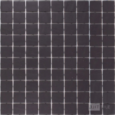 Natureglass Pool Rated Square Glass Mosaic 12X12 Malla Black Glossy