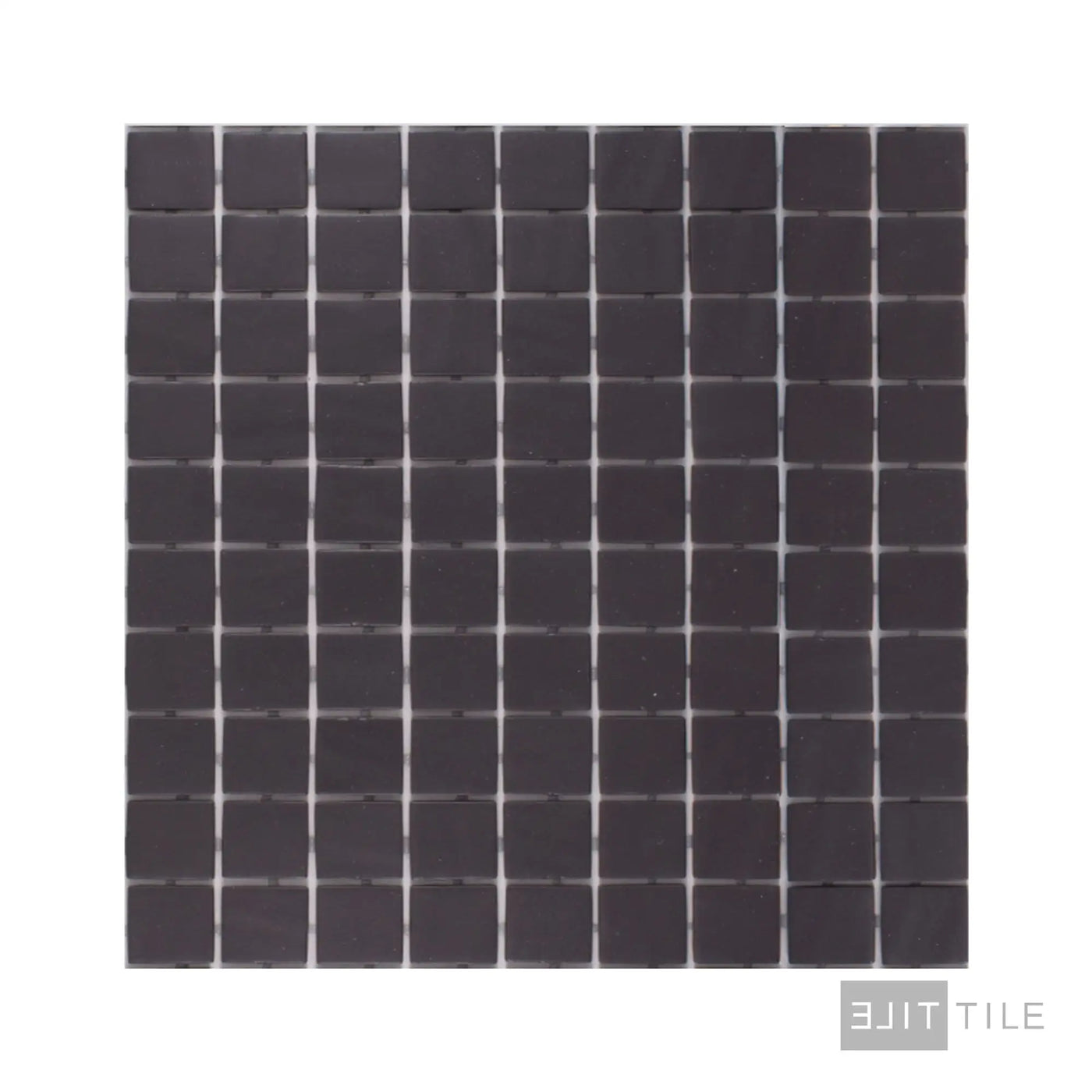Natureglass Pool Rated Square Glass Mosaic 12X12 Malla Black Glossy