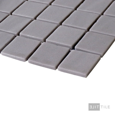 Natureglass Pool Rated Square Glass Mosaic 12X12 Malla Grey Glossy