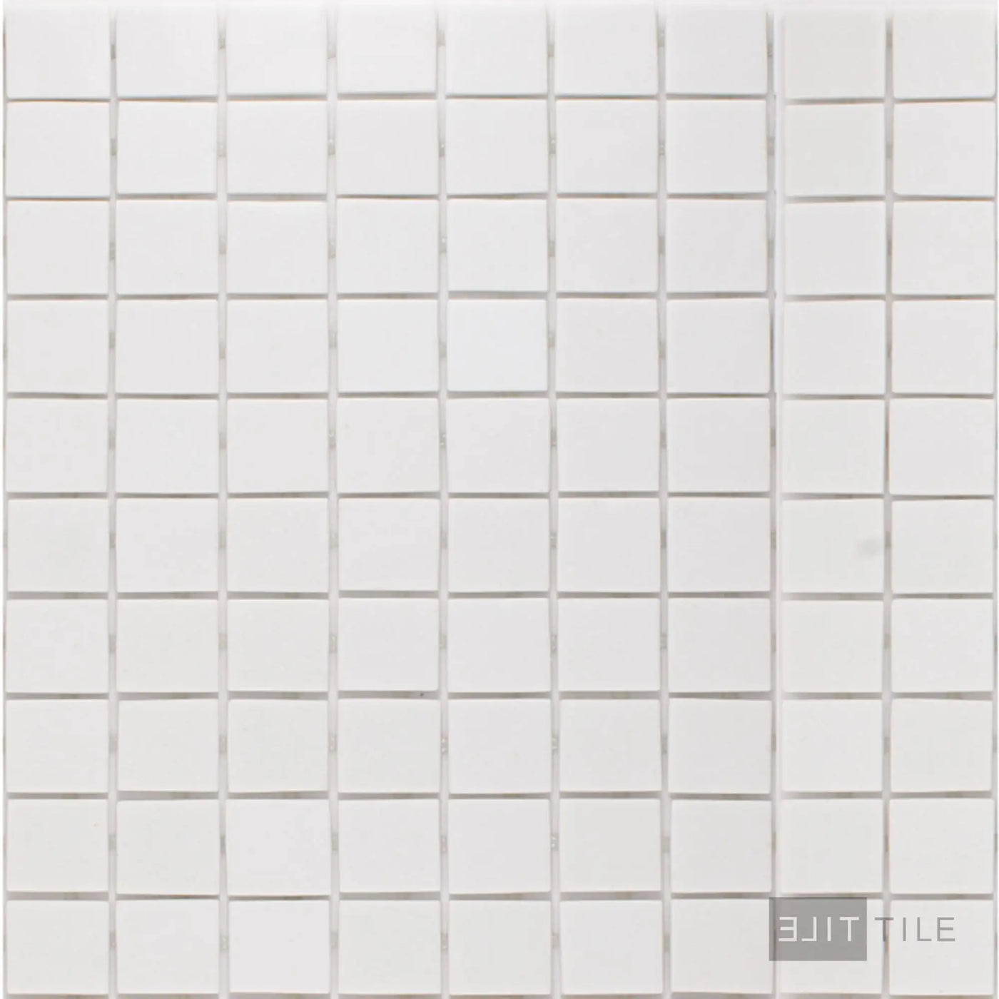 Natureglass Pool Rated Square Glass Mosaic 12X12 Malla White Glossy