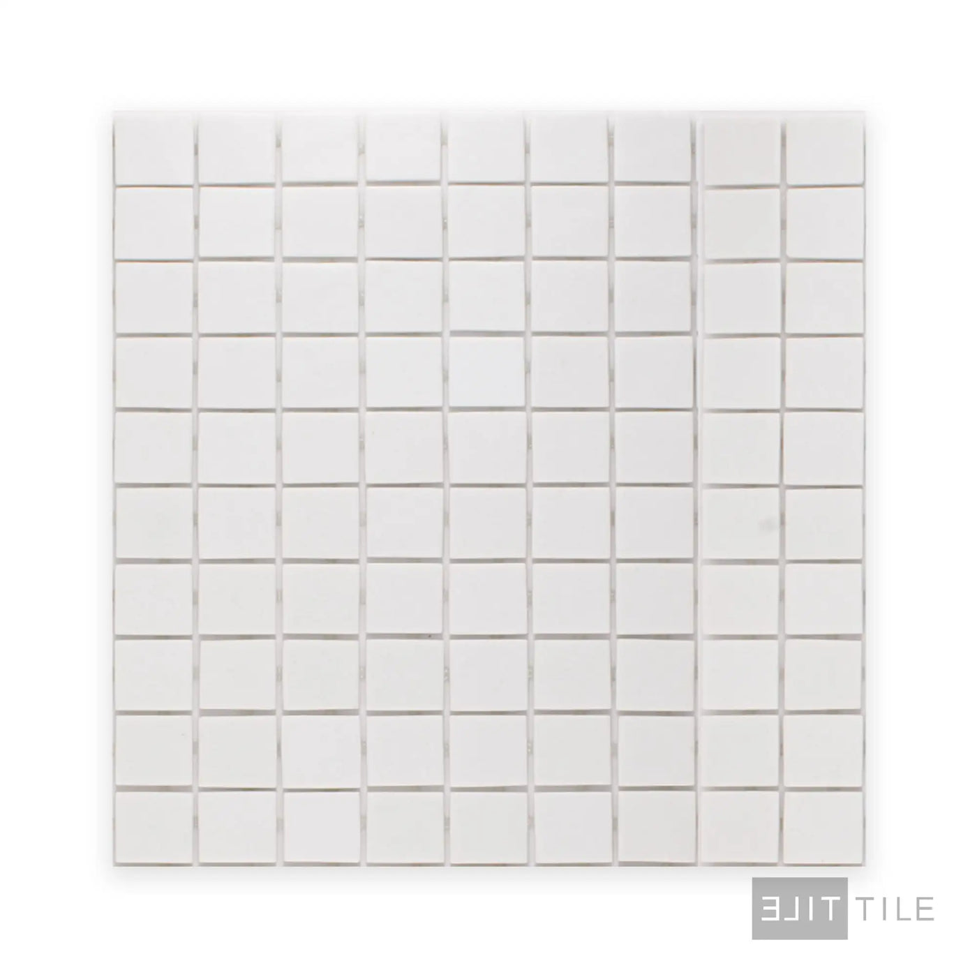 Natureglass Pool Rated Square Glass Mosaic 12X12 Malla White Glossy