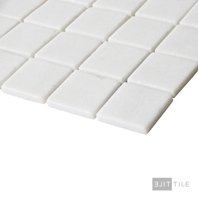 Natureglass Pool Rated Square Glass Mosaic 12X12 Malla White Glossy