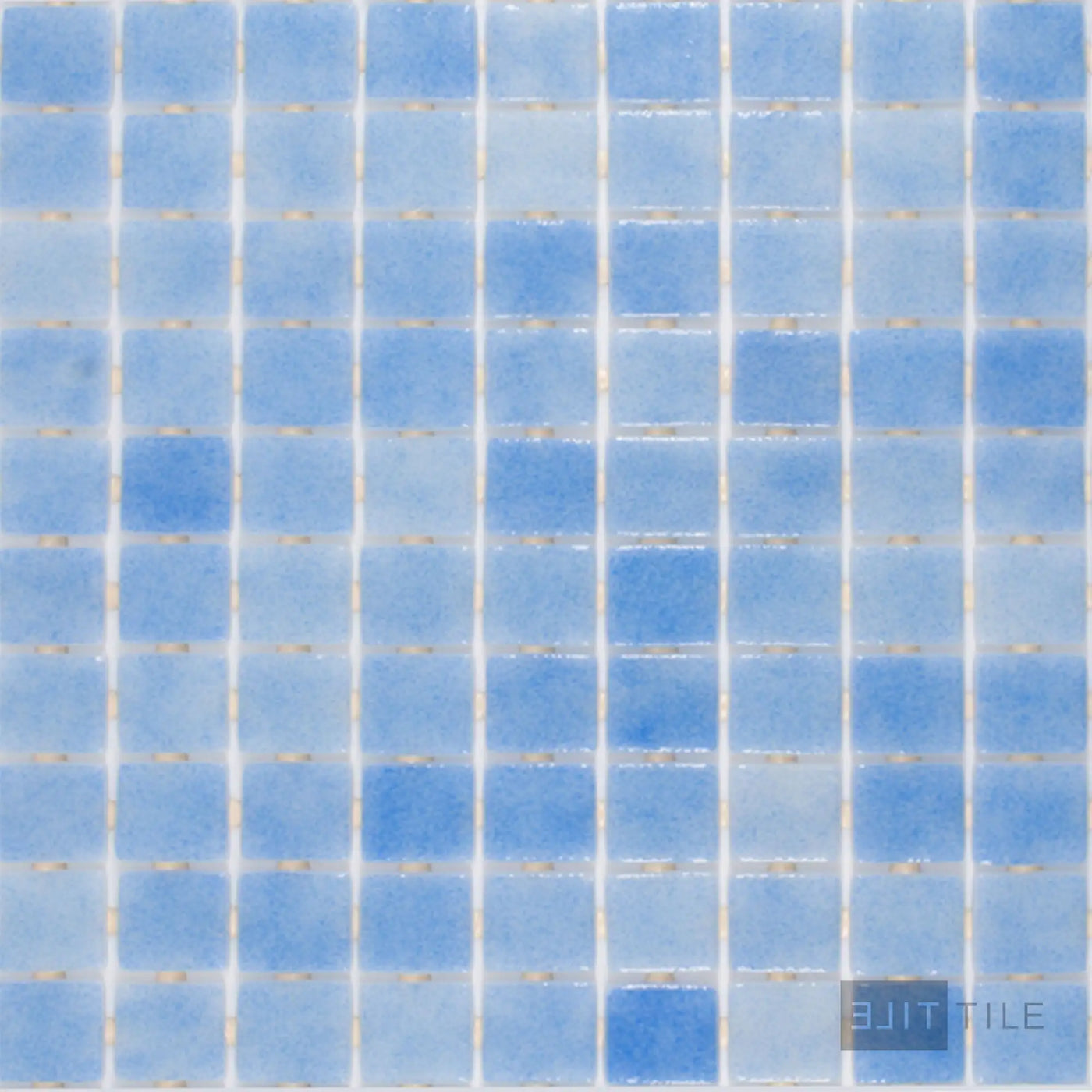 Nieve Pool Rated Square Glass Mosaic 12X18 Celeste Glossy
