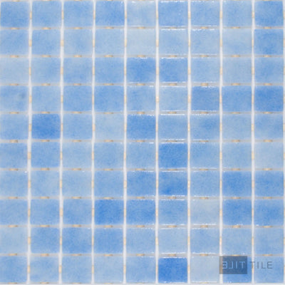 Nieve Pool Rated Square Glass Mosaic 12X18 Celeste Glossy