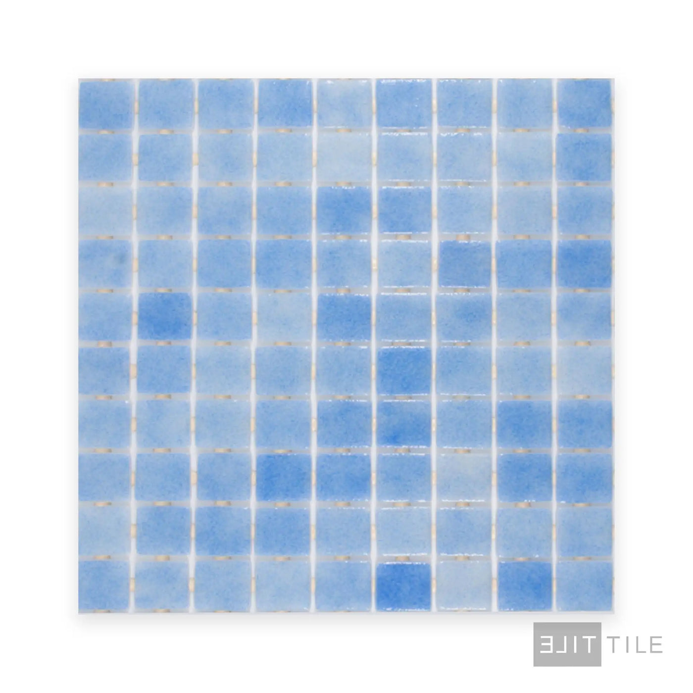 Nieve Pool Rated Square Glass Mosaic 12X18 Celeste Glossy