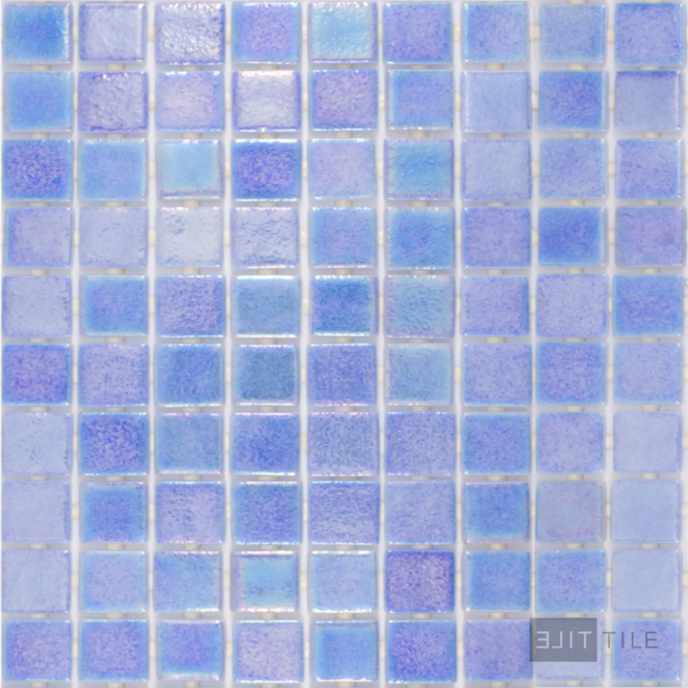 Opalescent Pool Rated Square Glass Mosaic 12X18 Cielo Azul Glossy