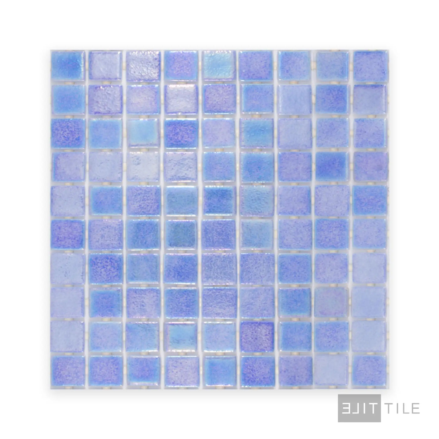 Opalescent Pool Rated Square Glass Mosaic 12X18 Cielo Azul Glossy