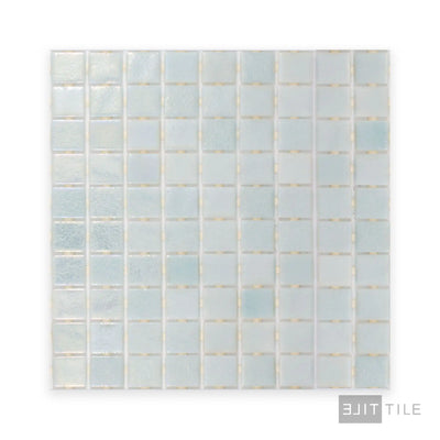 Opalescent Pool Rated Square Glass Mosaic 12X18 Claro Verde Glossy