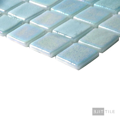 Opalescent Pool Rated Square Glass Mosaic 12X18 Claro Verde Glossy
