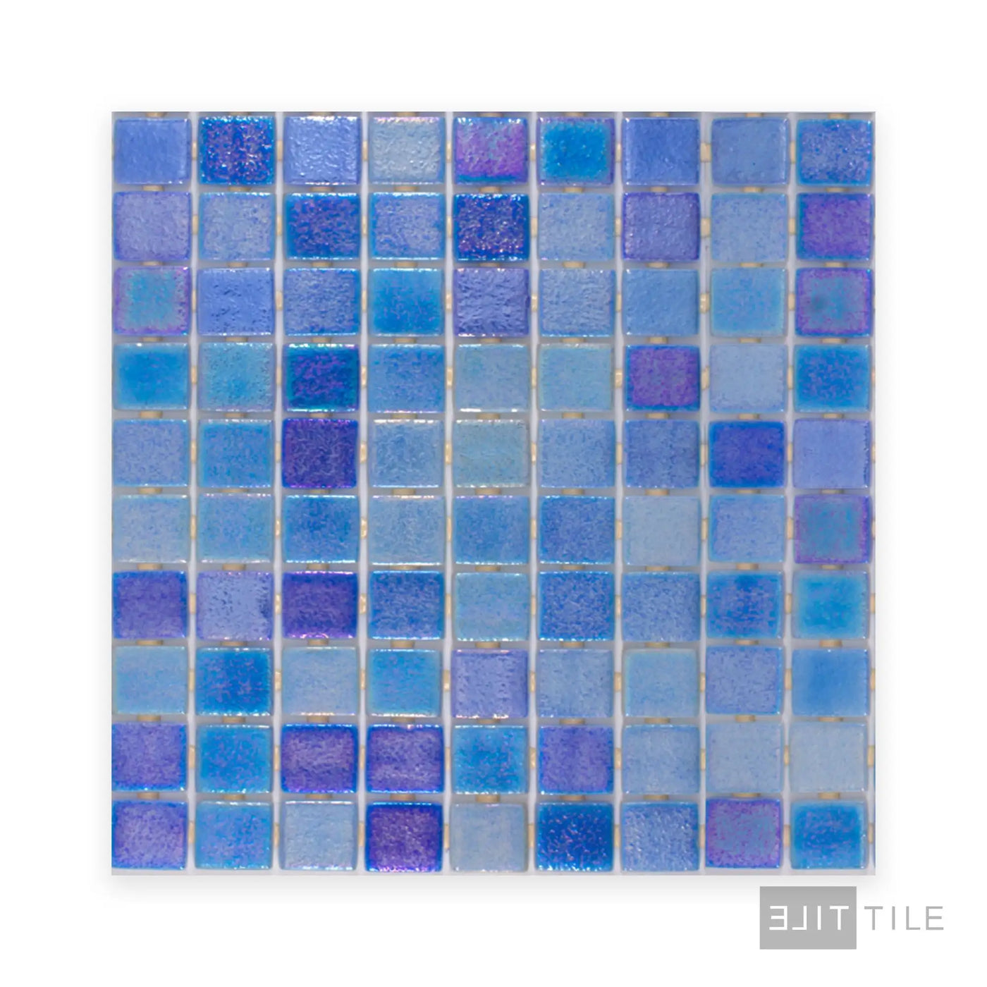 Opalescent Pool Rated Square Glass Mosaic 12X18 Mix Azul Glossy