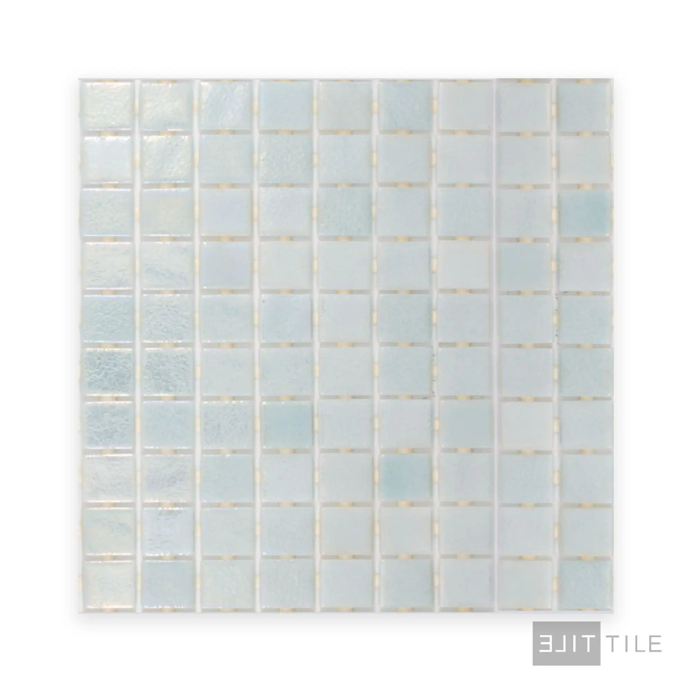 Opalescent Pool Rated Square Glass Mosaic 12X18 Verde Glossy