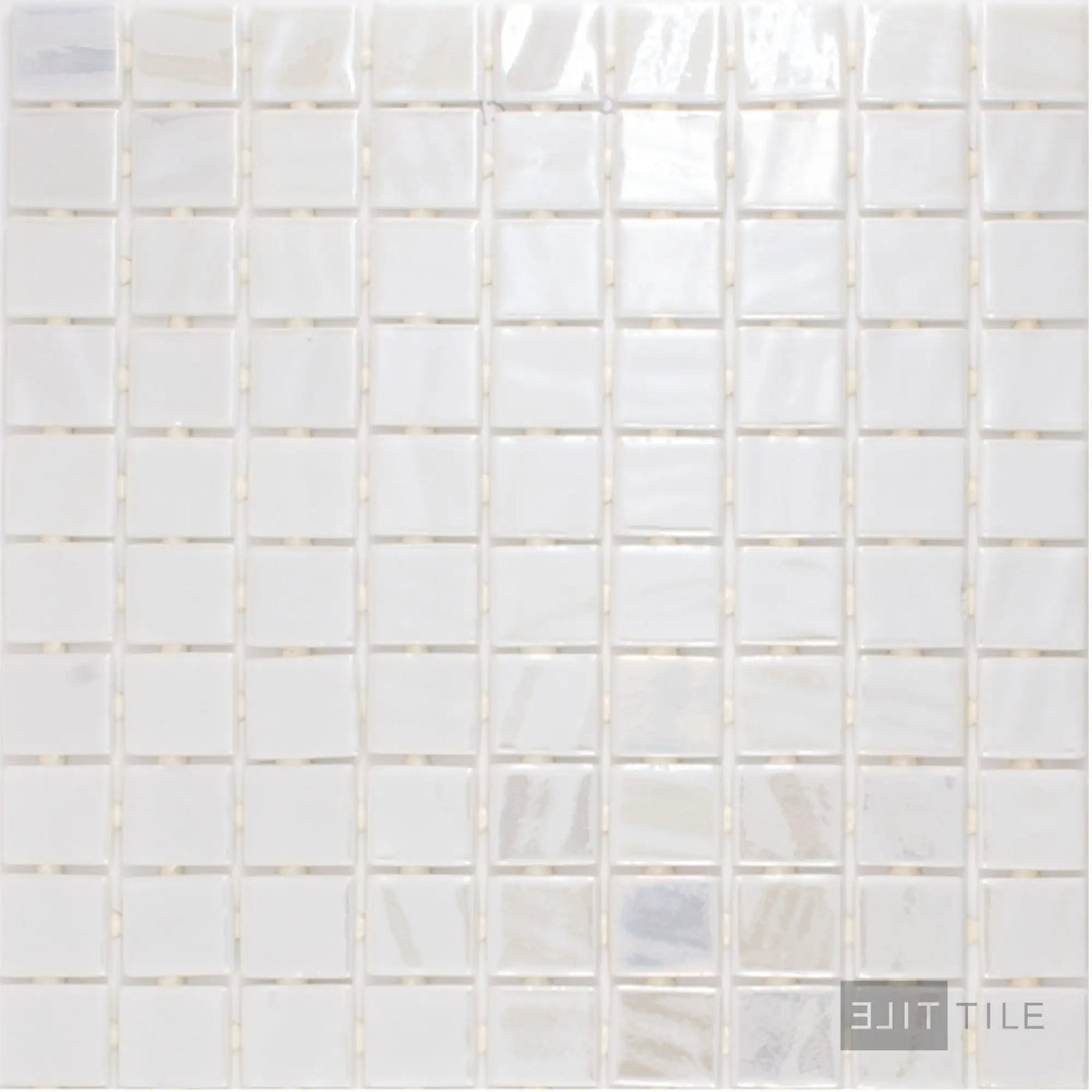 Opalo Pool Rated Square Glass Mosaic 12X18 Blanco Glossy