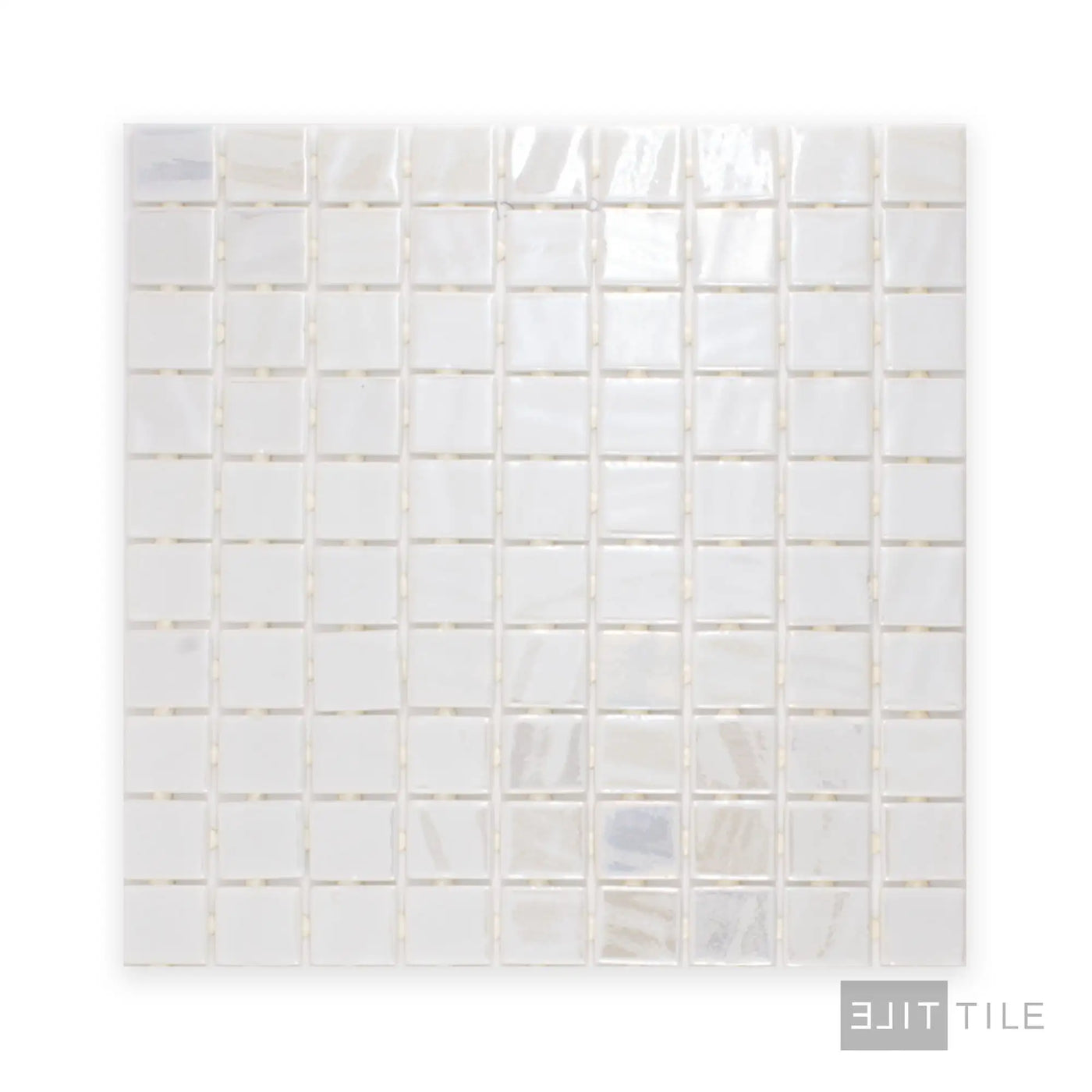 Opalo Pool Rated Square Glass Mosaic 12X18 Blanco Glossy