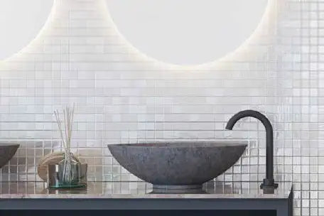 Opalo Pool Rated Square Glass Mosaic 12X18 Blanco Glossy