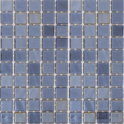 Opalo Pool Rated Square Glass Mosaic 12X18 Negro Glossy