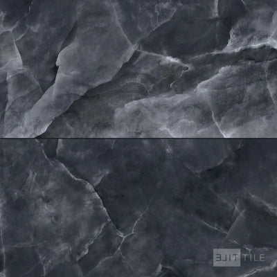 Onyx Porcelain Large Format Field Tile 24X48 Black Polished