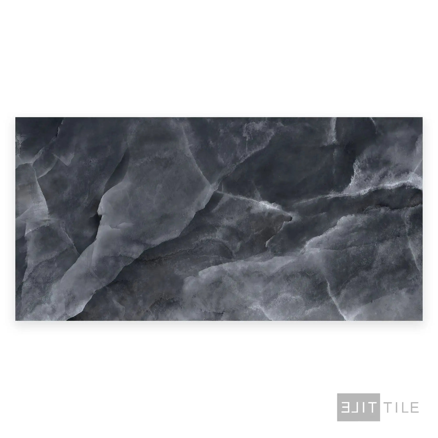 Onyx Porcelain Large Format Field Tile 24X48 Black Polished