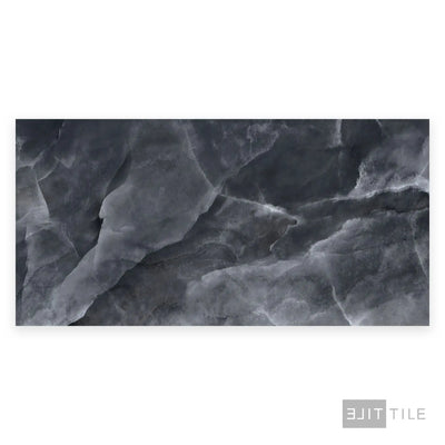 Onyx Porcelain Large Format Field Tile 24X48 Black Polished
