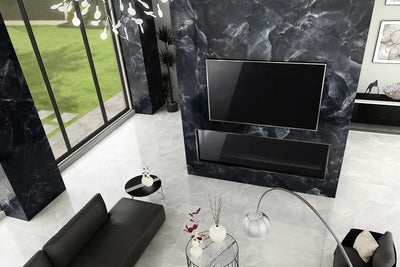 Onyx Porcelain Large Format Field Tile 24X48 Black Polished
