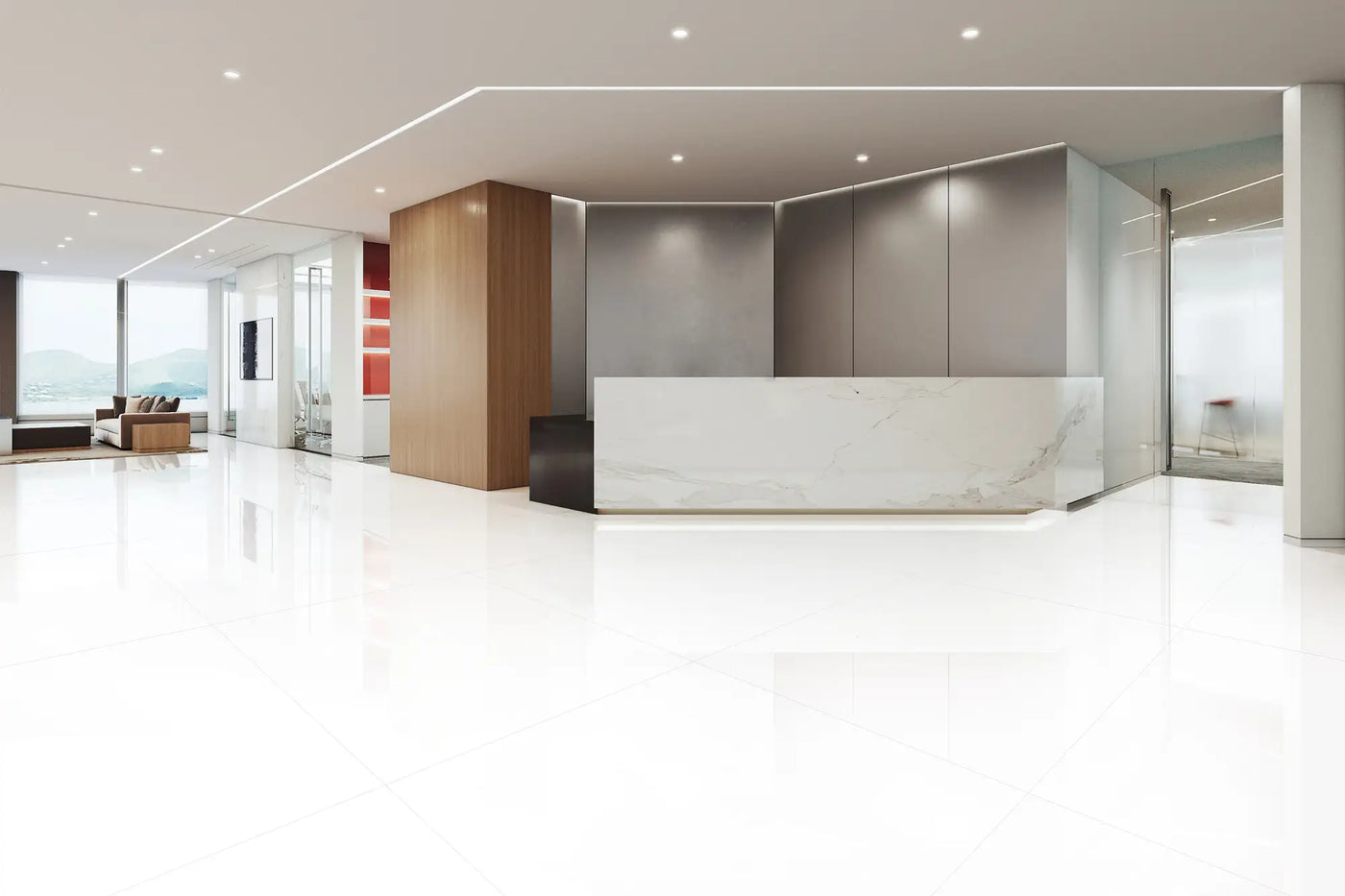 Pearl Porcelain Large Format Field Tile 48X48 Super White Polished