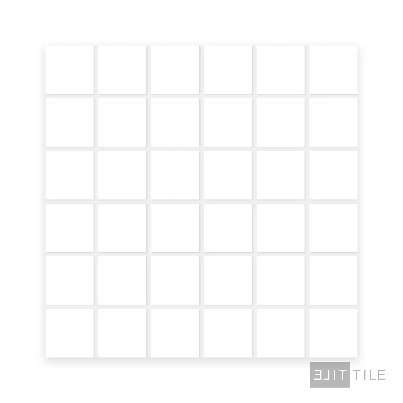 Pearl 2X2 Square Porcelain Mosaic 12X12 Super White Polished