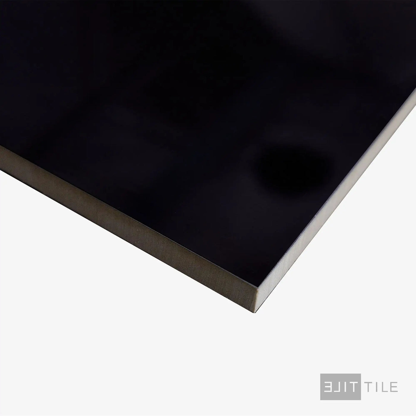 Pearl Porcelain Large Format Field Tile 24X48 Super Black Polished