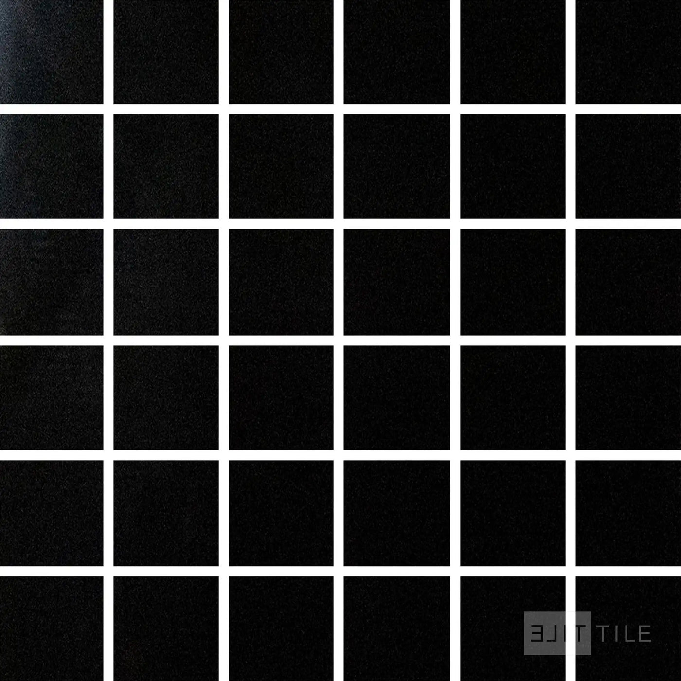 Pearl 2X2 Square Porcelain Mosaic 12X12 Super Black Polished