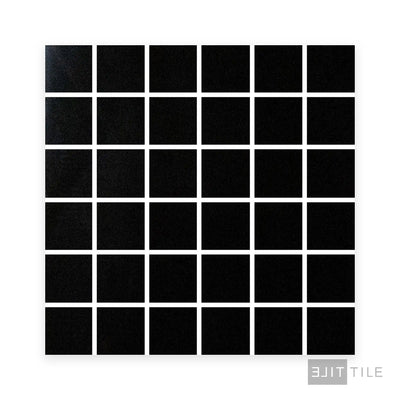 Pearl 2X2 Square Porcelain Mosaic 12X12 Super Black Polished