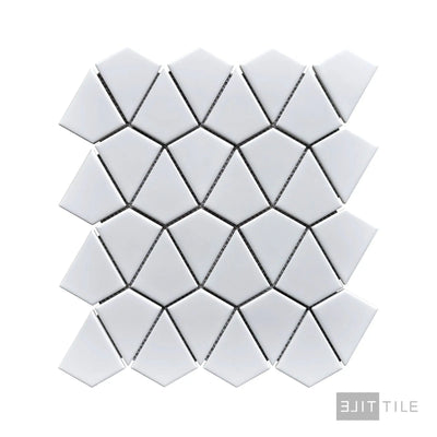 Shapes Dragonscale Porcelain Mosaic 10.6X11.93 White Matte