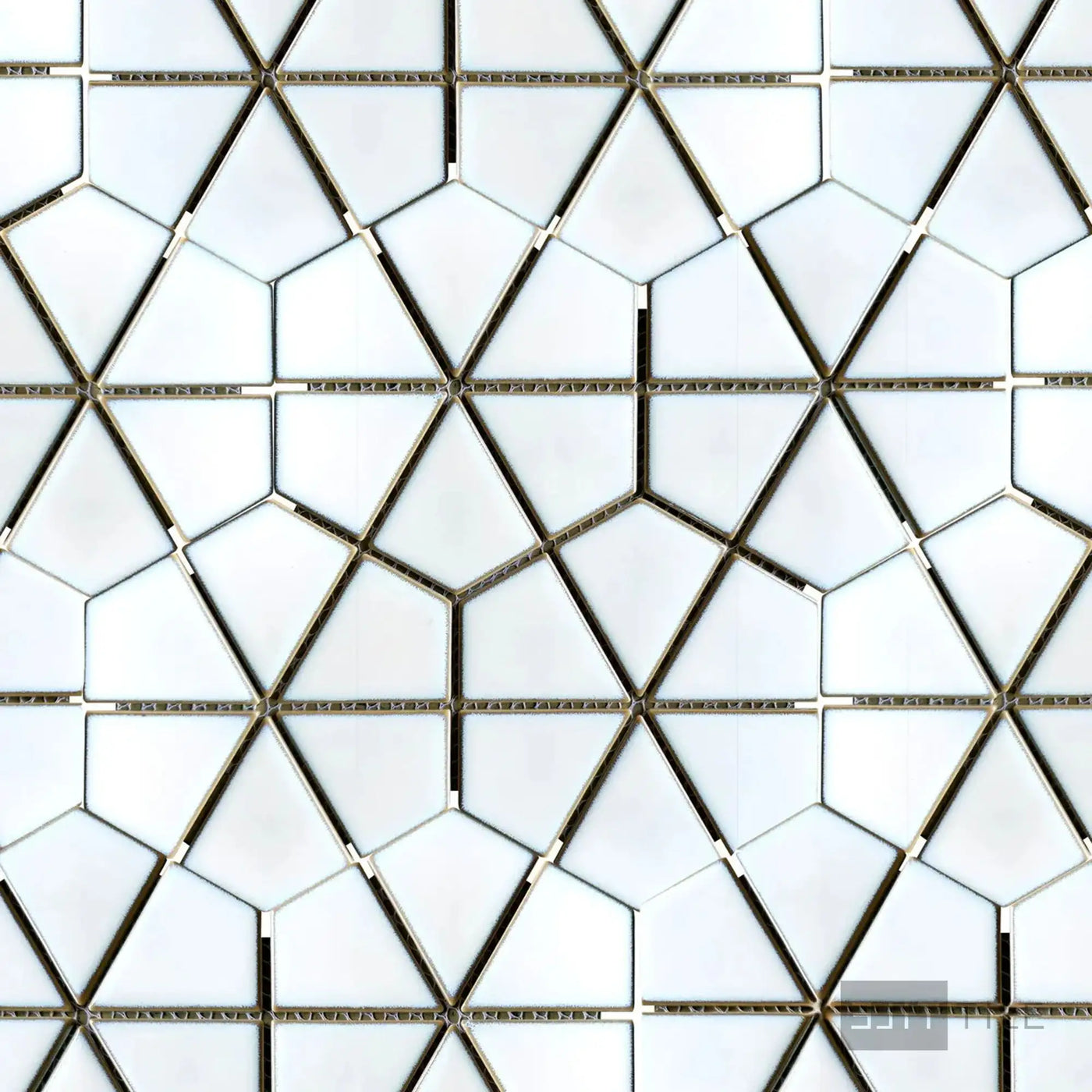 Shapes Kaleido Hex Porcelain Mosaic 10.44x9 Aged White Matte