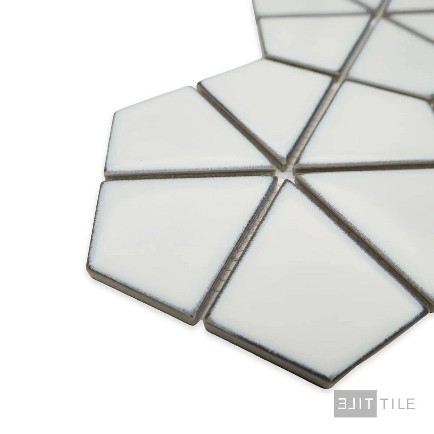 Shapes Kaleido Hex Porcelain Mosaic 10.44x9 Aged White Matte