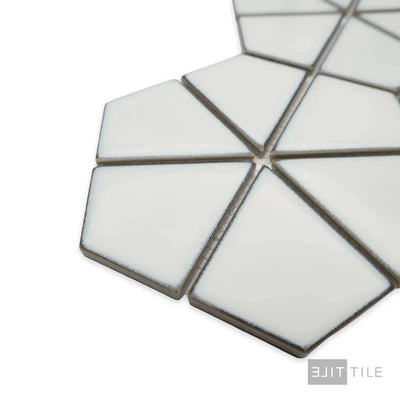 Shapes Kaleido Hex Porcelain Mosaic 10.44x9 Aged White Matte