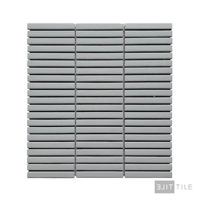 Shapes 0.5X4 Mini Sticks Porcelain Mosaic 12X12 Grey Matte