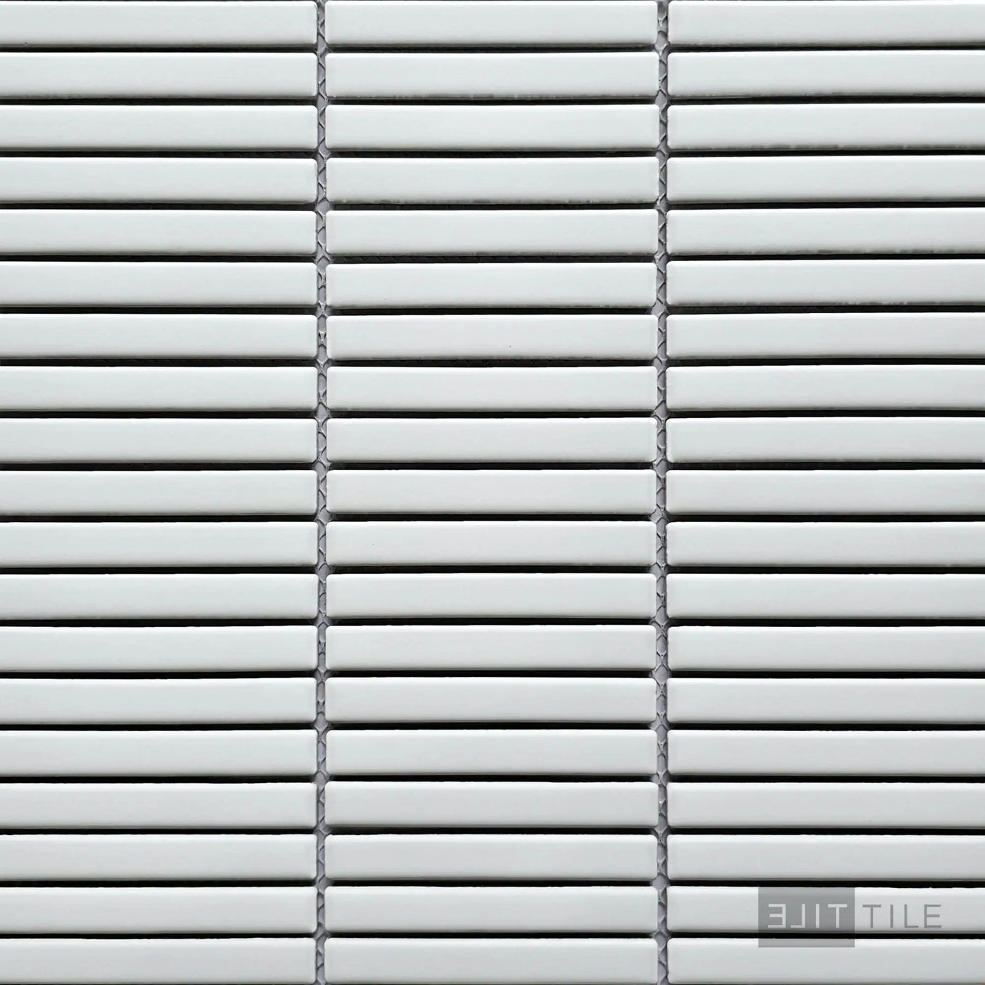 Shapes 0.5X4 Mini Sticks Porcelain Mosaic 12X12 White Matte