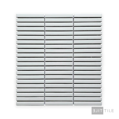 Shapes 0.5X4 Mini Sticks Porcelain Mosaic 12X12 White Matte