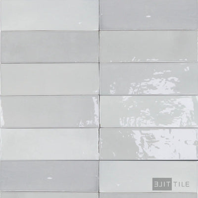 Safi Ceramic Field Tile 2X6 Grey Glossy