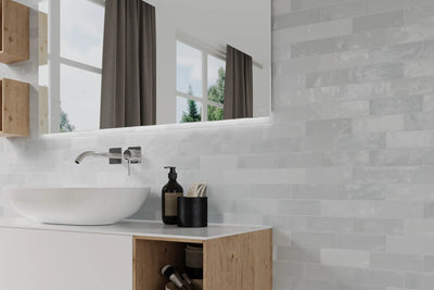 Safi Ceramic Field Tile 2X6 Grey Glossy