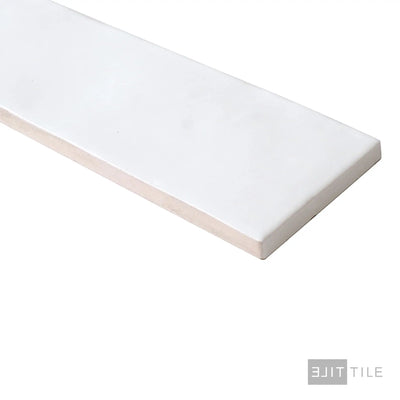 Safi Ceramic Field Tile 2X6 White Glossy