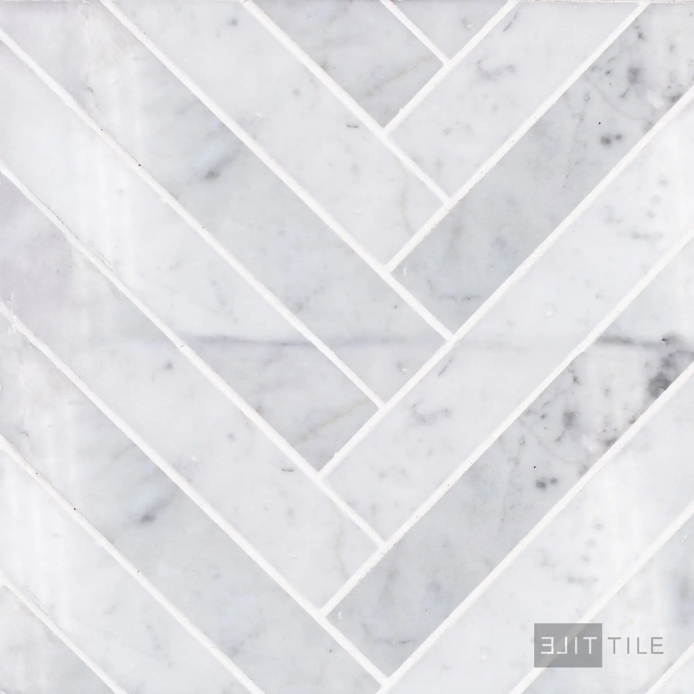 Sto-Re 1-1/2X9 Herringbone Marble Mosaic 10X12 Carrara Polished