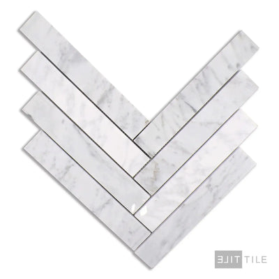 Sto-Re 1-1/2X9 Herringbone Marble Mosaic 10X12 Carrara Polished